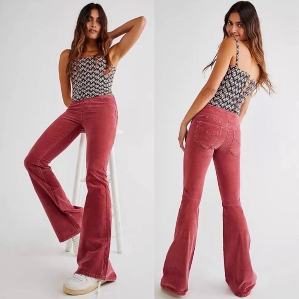 Free People Corduroy Maroon Pants (Gently Worn)